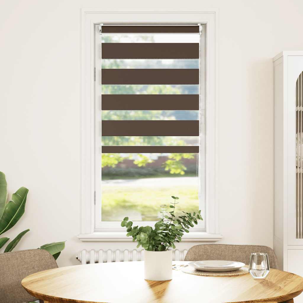 vidaXL Rullgardin randig brun 40 x 100 cm transparent