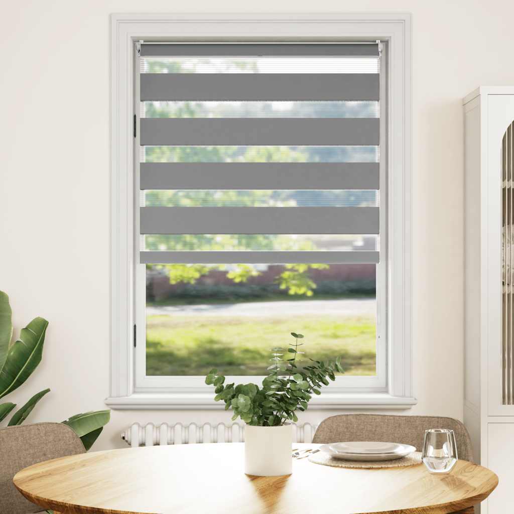vidaXL Rullgardin randig grå 80 x 175 cm transparent vidaXL Rullgardin randig grå 80 x 175 cm transparent