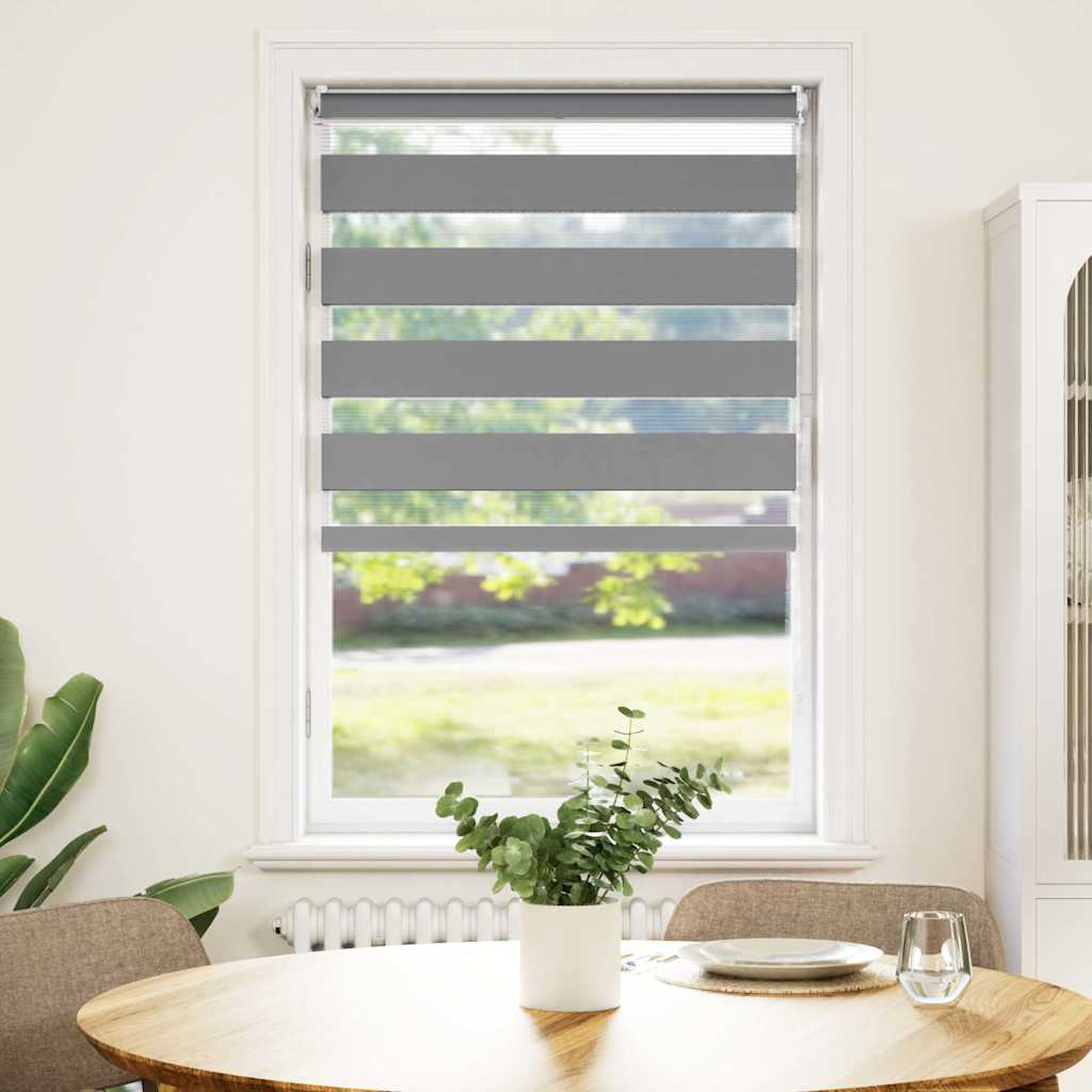vidaXL Rullgardin randig grå 90 x 150 cm transparent vidaXL Rullgardin randig grå 90 x 150 cm transparent