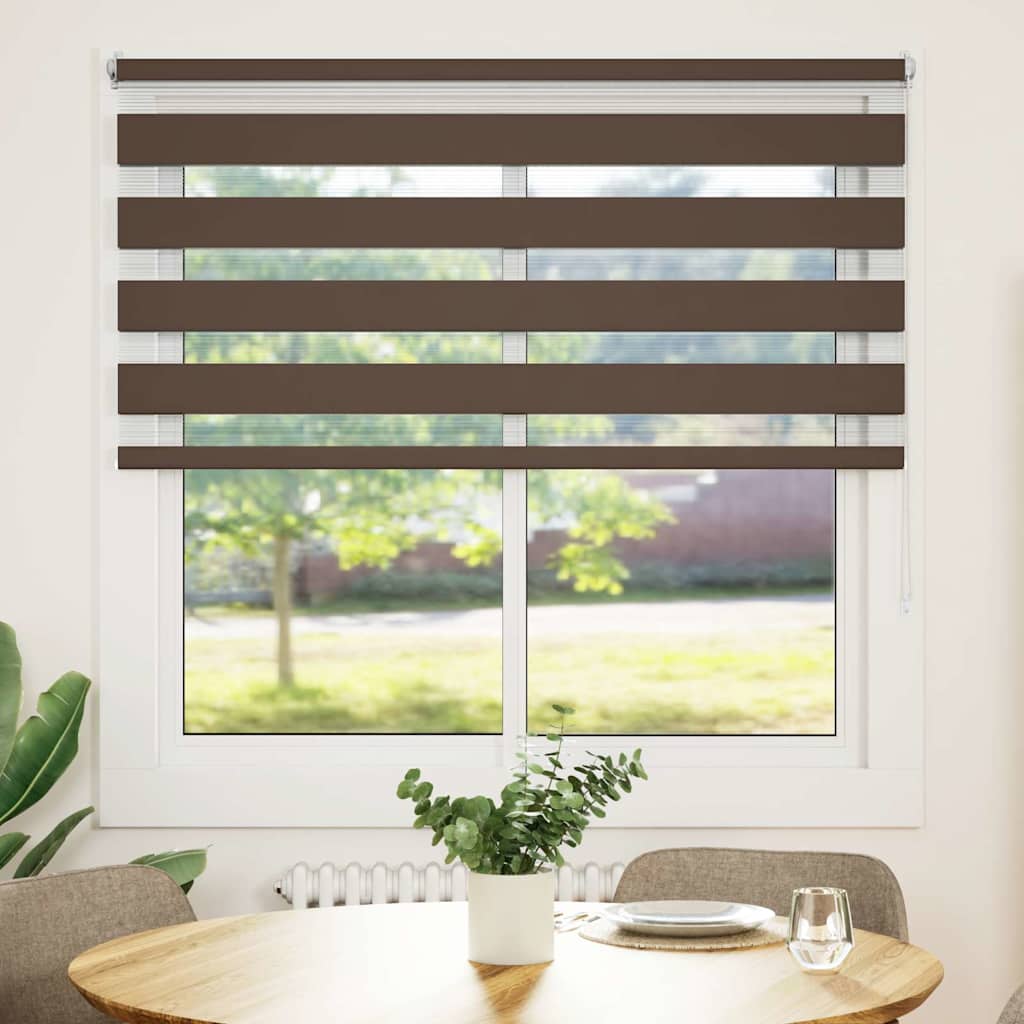 vidaXL Rullgardin randig brun 120 x 175 cm transparent vidaXL Rullgardin randig brun 120 x 175 cm transparent