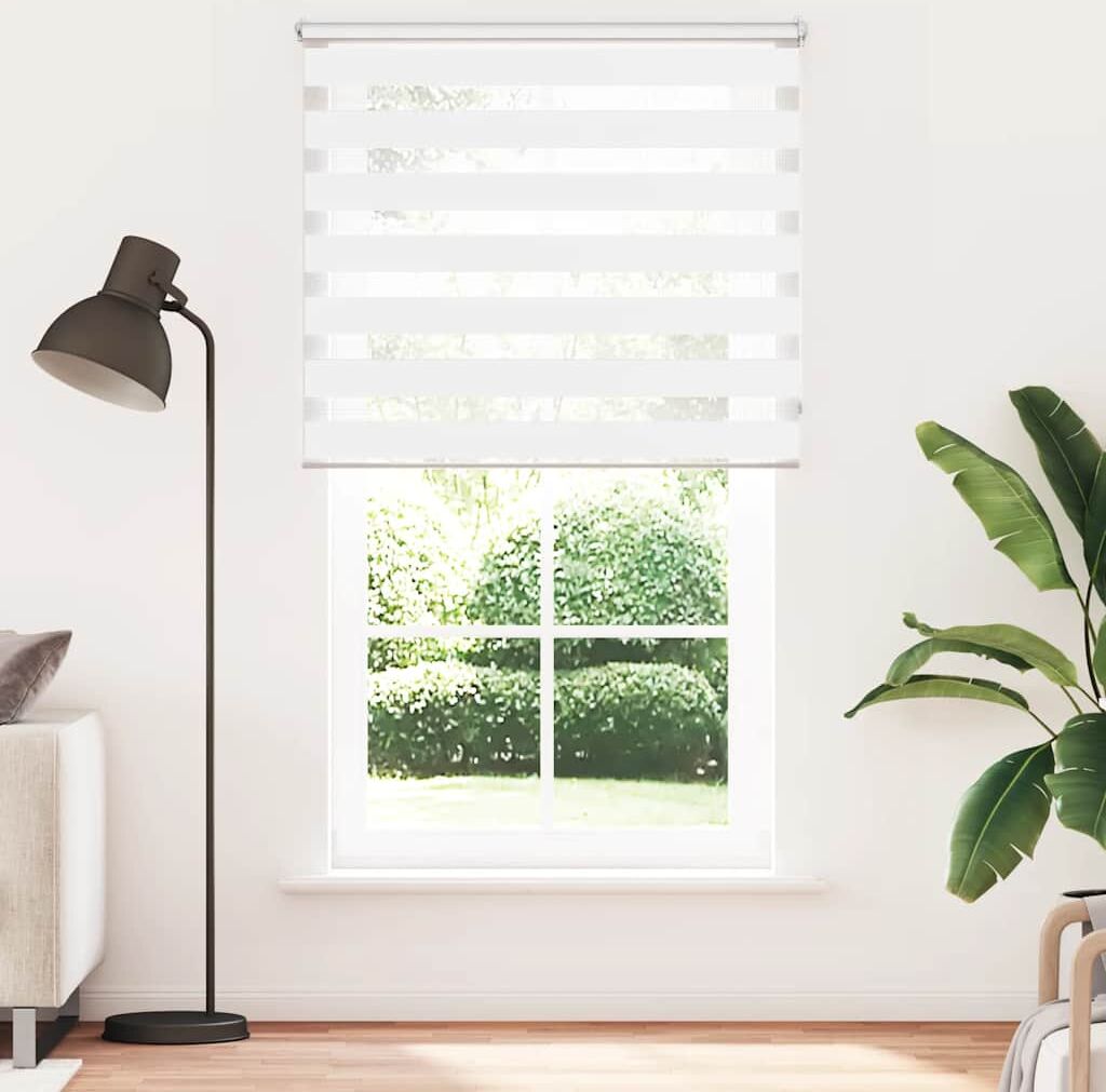 vidaXL Rullgardin randig vit 120 x 230 cm transparent vidaXL Rullgardin randig vit 120 x 230 cm transparent