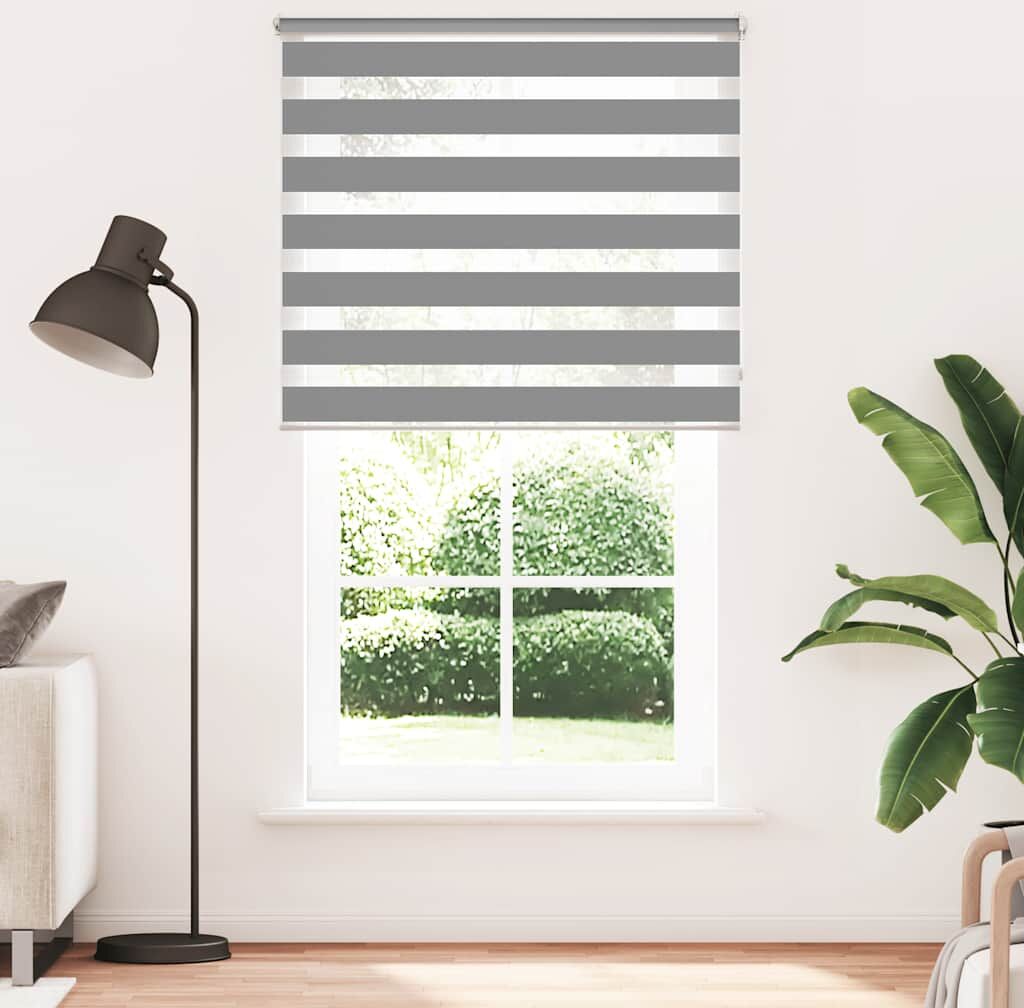 vidaXL Rullgardin randig grå 120 x 230 cm transparent vidaXL Rullgardin randig grå 120 x 230 cm transparent