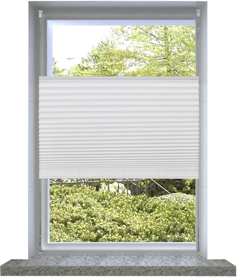 vidaXL Plisségardin 70x125 cm vit vidaXL Plisségardin 70x125 cm vit