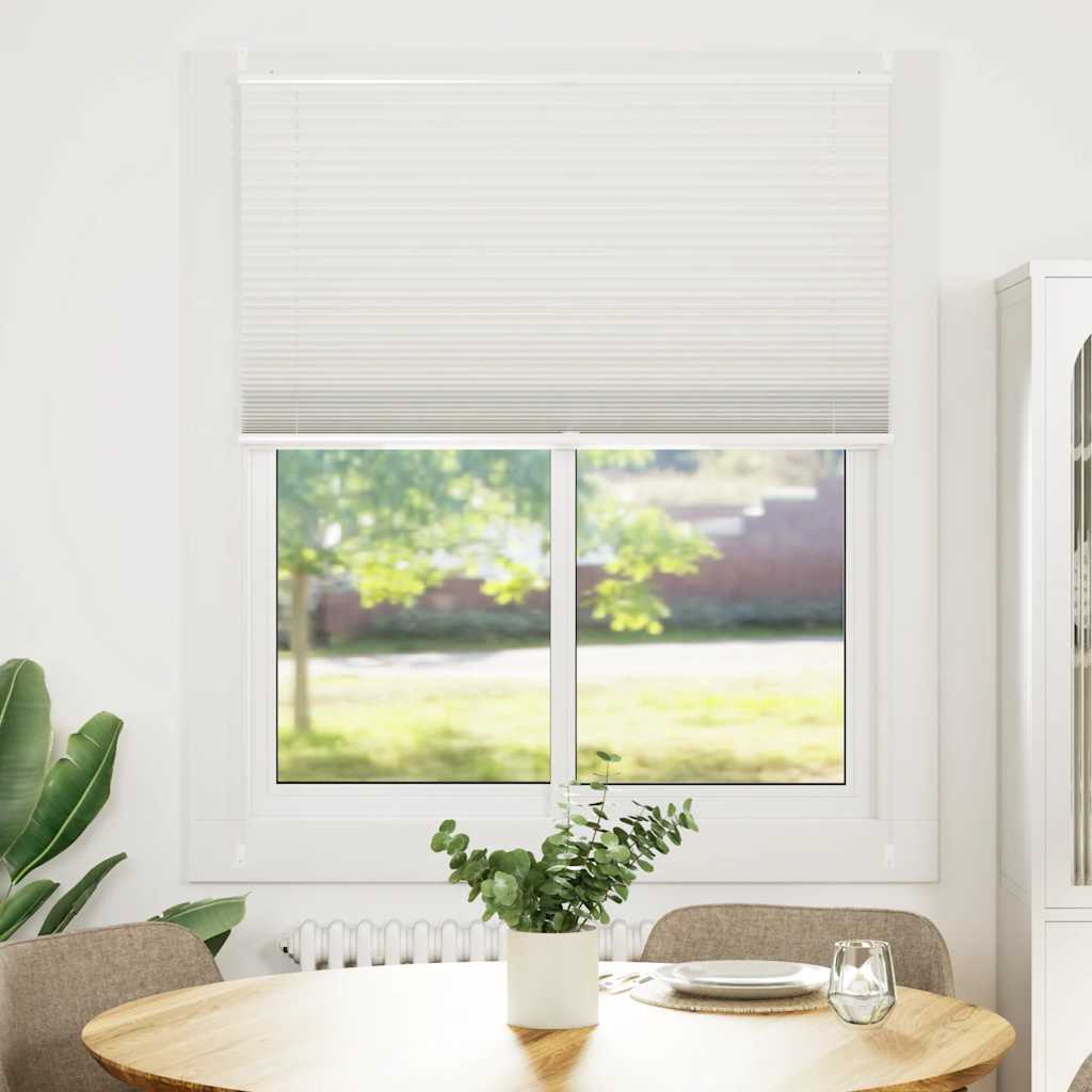 vidaXL Plisségardin 100x125 cm vit