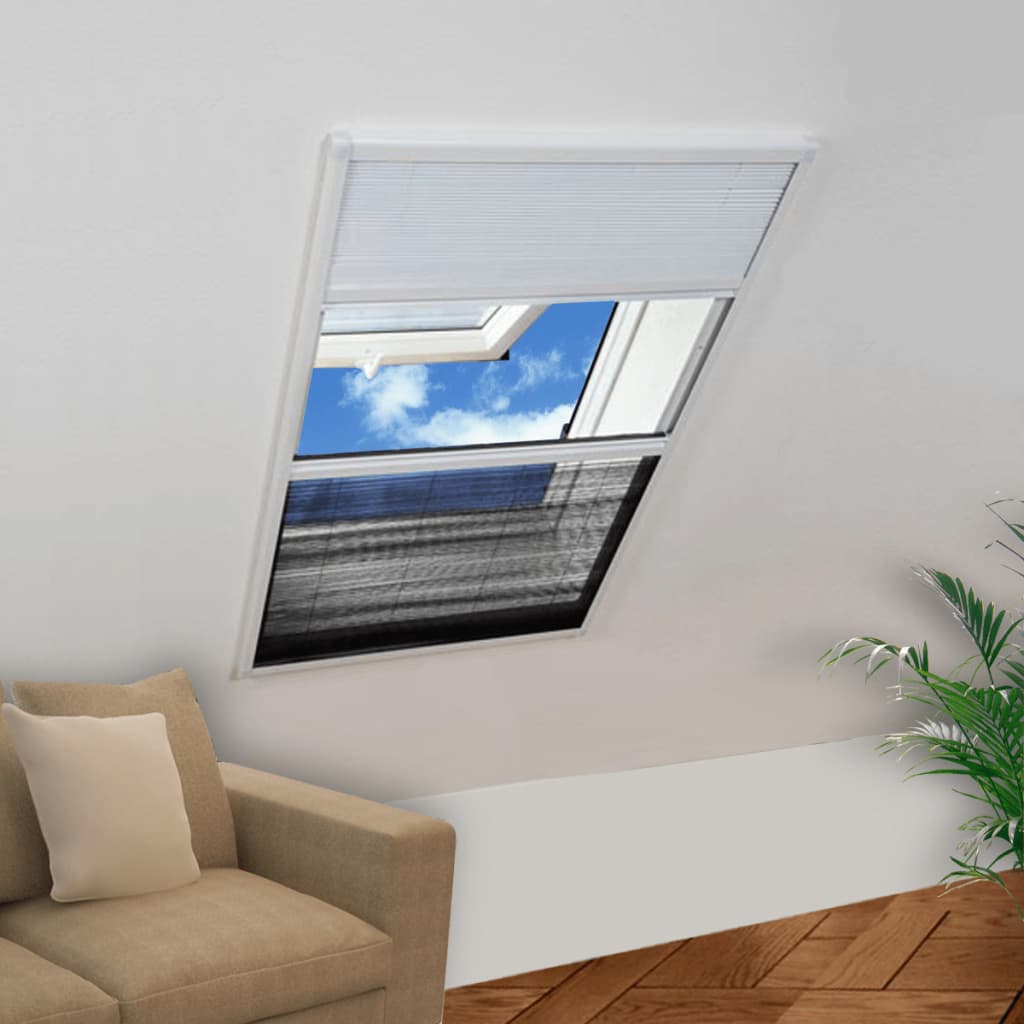 vidaXL Insektsnät plissé till fönster 160 x 80 cm med solskydd vidaXL Insektsnät plissé till fönster 160 x 80 cm med solskydd