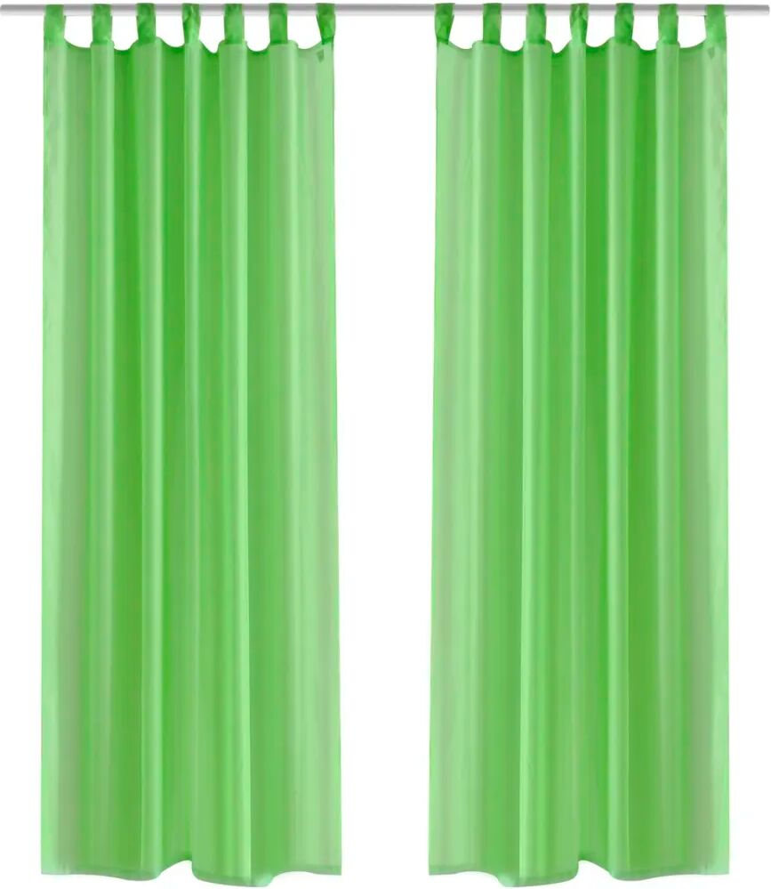 vidaXL Genomskinlig gardin 140 x 225 cm 2-pack Apple Green vidaXL Genomskinlig gardin 140 x 225 cm 2-pack Apple Green