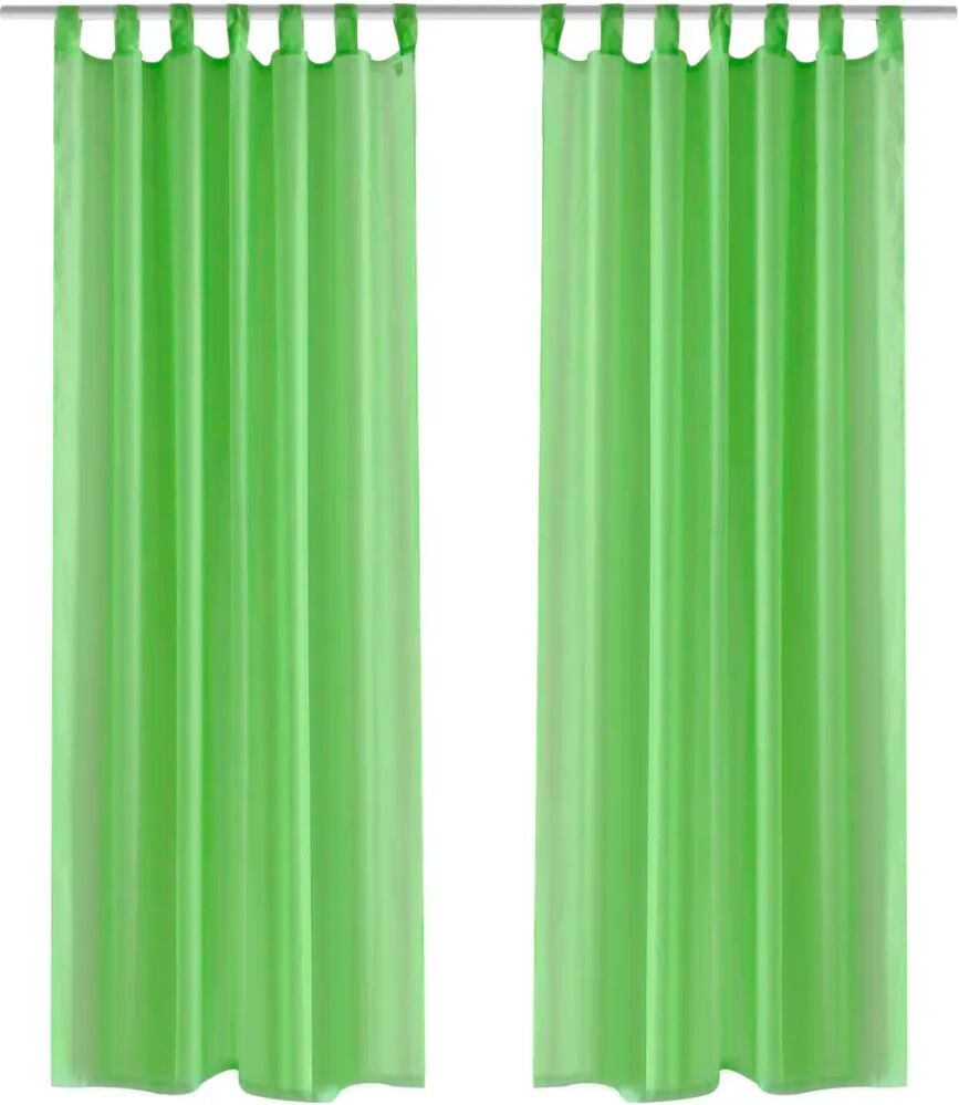 vidaXL Genomskinlig gardin 140 x 225 cm 2-pack Apple Green