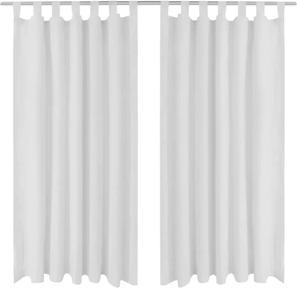 vidaXL 2-pack gardiner med öglor i vit microsatin 140 x 245 cm vidaXL 2-pack gardiner med öglor i vit microsatin 140 x 245 cm