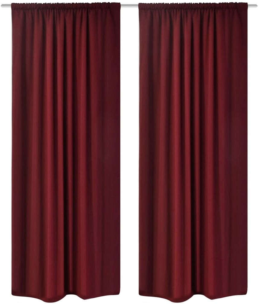 vidaXL Mörkläggningsgardiner 2 st dubbla lager 140 x 245 cm vinröd vidaXL Mörkläggningsgardiner 2 st dubbla lager 140 x 245 cm vinröd