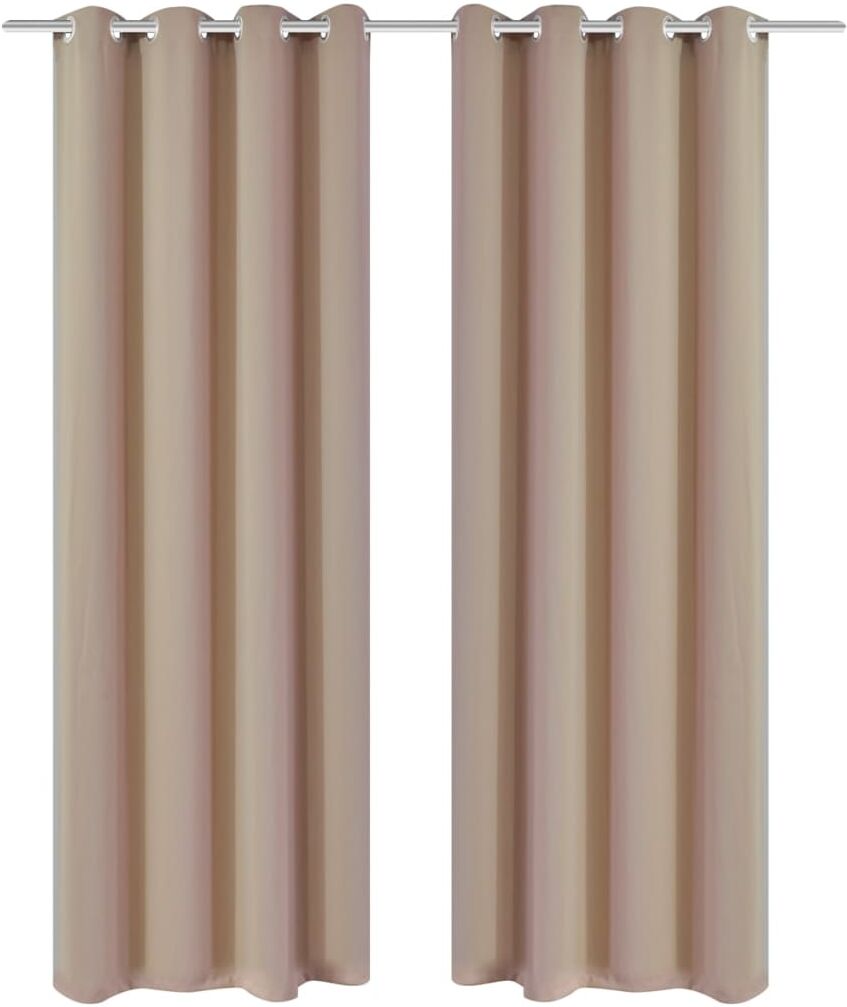vidaXL 2-pack gräddvita mörkläggningsgardiner med metallringar 135 x 245 cm vidaXL 2-pack gräddvita mörkläggningsgardiner med metallringar 135 x 245 cm