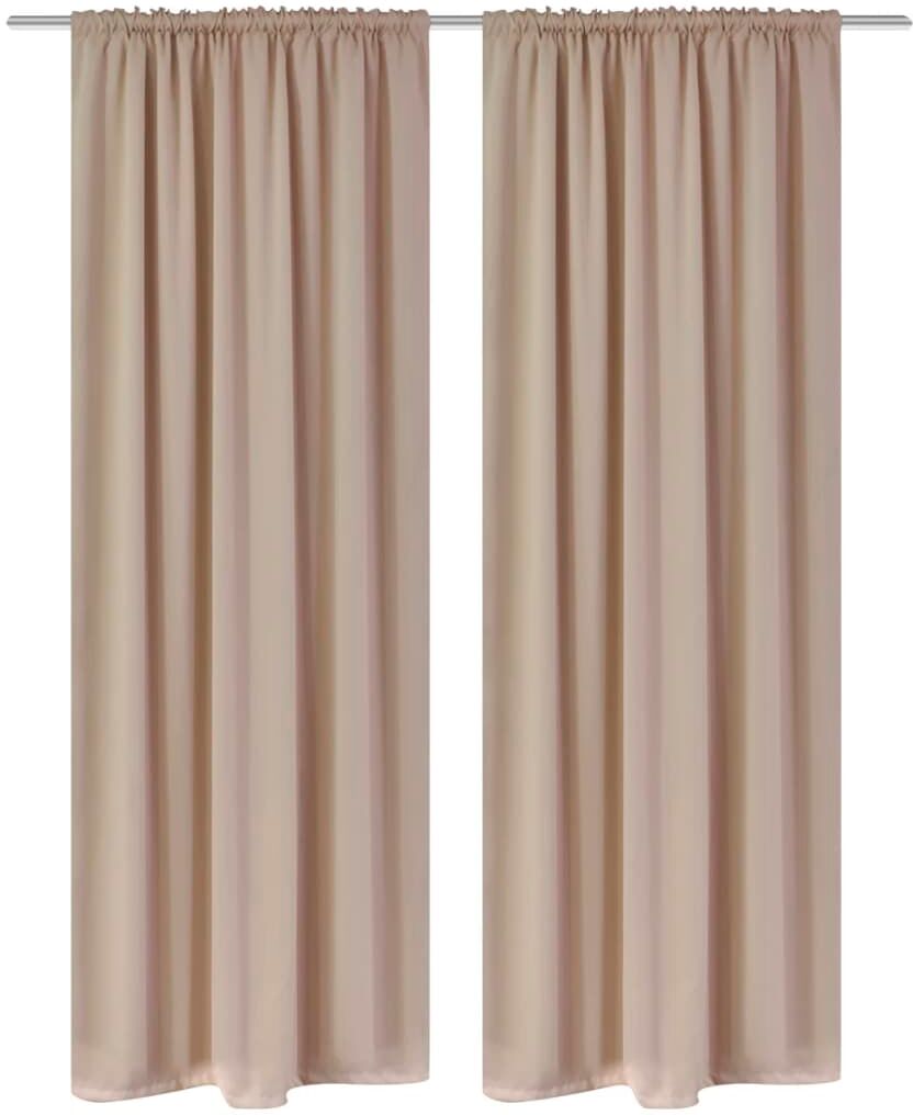 vidaXL 2 mörkläggningsgardiner med hyskupphängning gräddvit 135 x 245 cm vidaXL 2 mörkläggningsgardiner med hyskupphängning gräddvit 135 x 245 cm