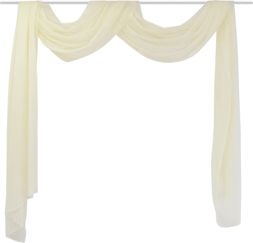 vidaXL Skir voile draperad gardin 140 x 600 cm Gräddvit vidaXL Skir voile draperad gardin 140 x 600 cm Gräddvit