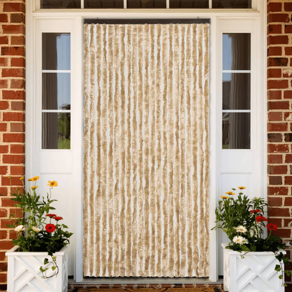 vidaXL Insektsdraperi beige 90x220 cm chenille vidaXL Insektsdraperi beige 90x220 cm chenille