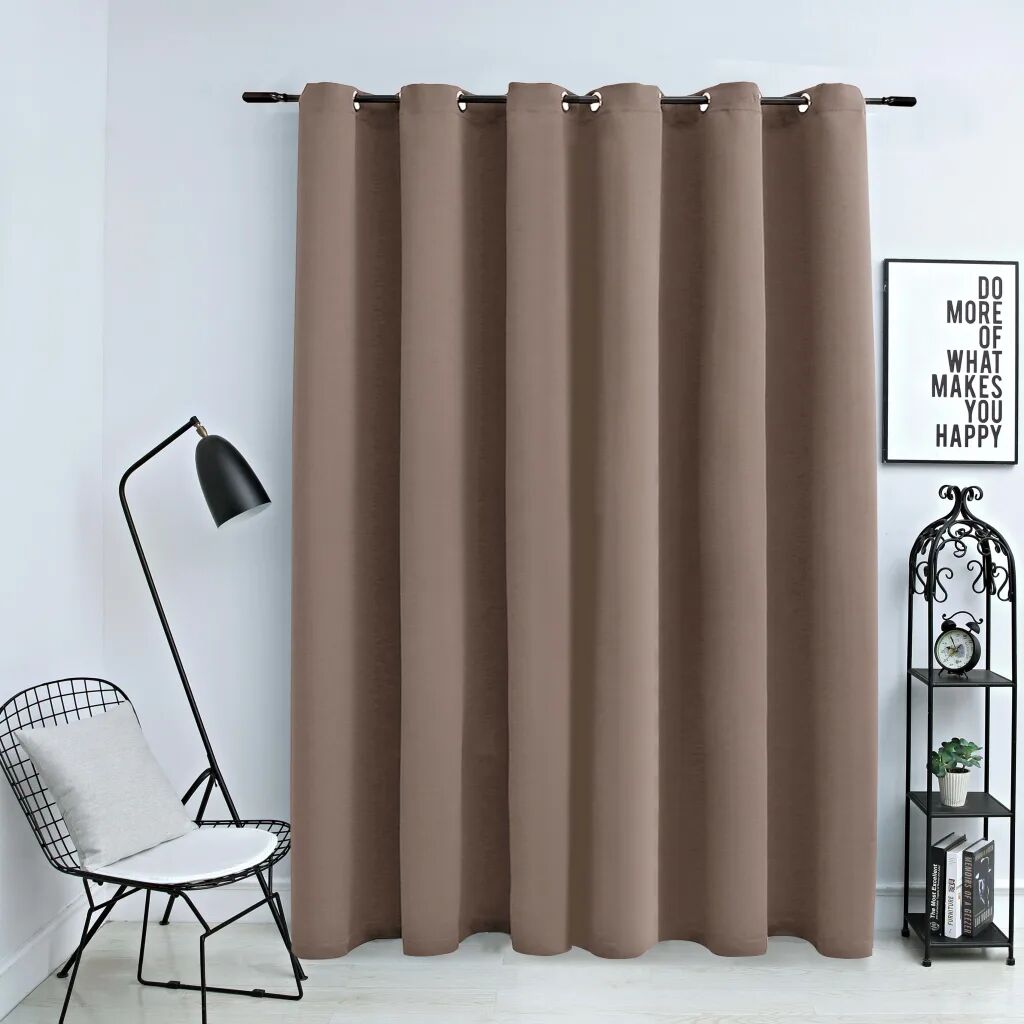 vidaXL Mörkläggningsgardin med metallringar taupe 290x245 cm vidaXL Mörkläggningsgardin med metallringar taupe 290x245 cm