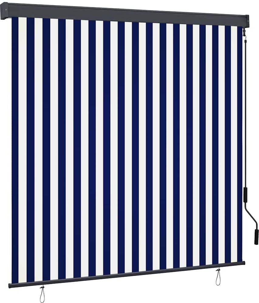 vidaXL Rullgardin utomhus 170x250 cm blå och vit vidaXL Rullgardin utomhus 170x250 cm blå och vit