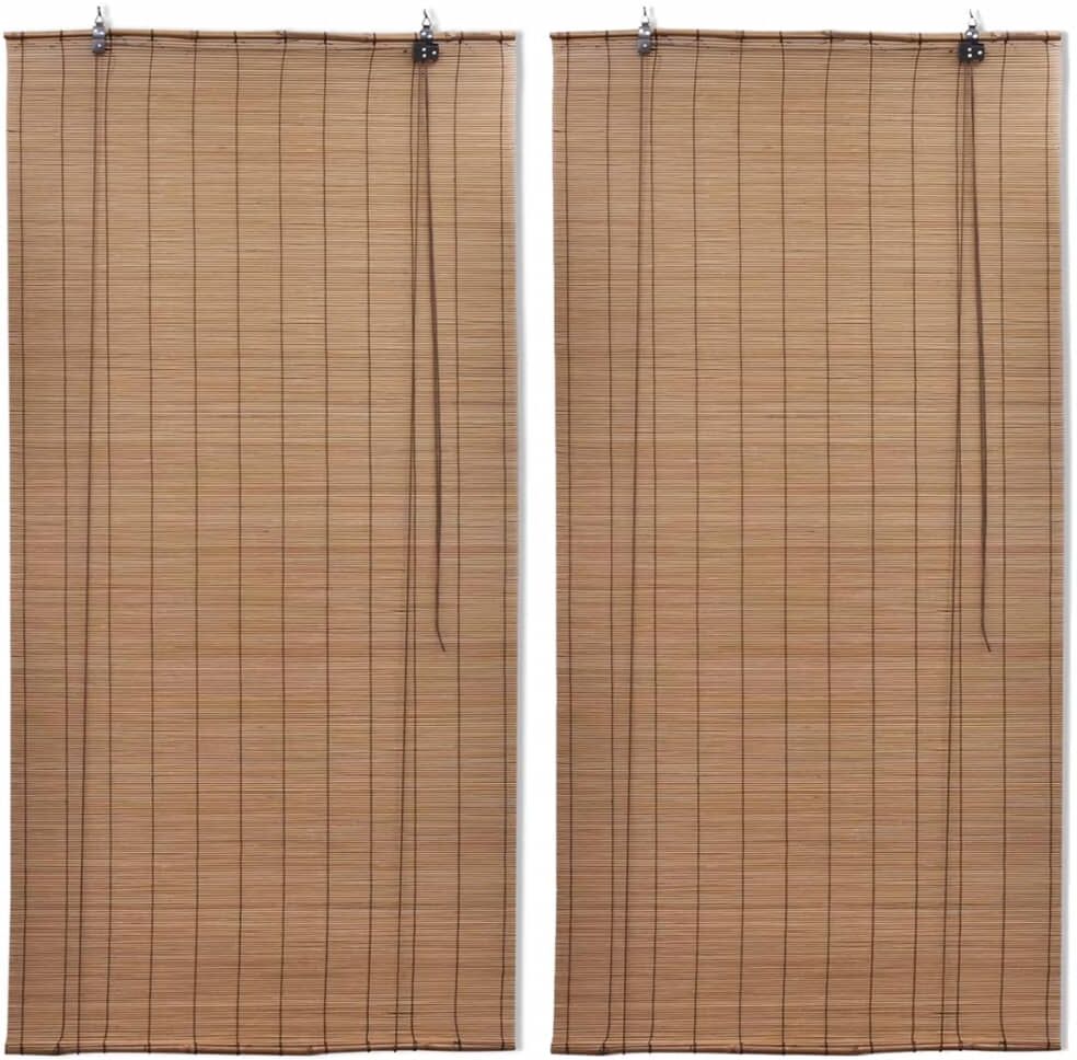 vidaXL Rullgardin bambu 2 st 100 x 160 cm brun vidaXL Rullgardin bambu 2 st 100 x 160 cm brun