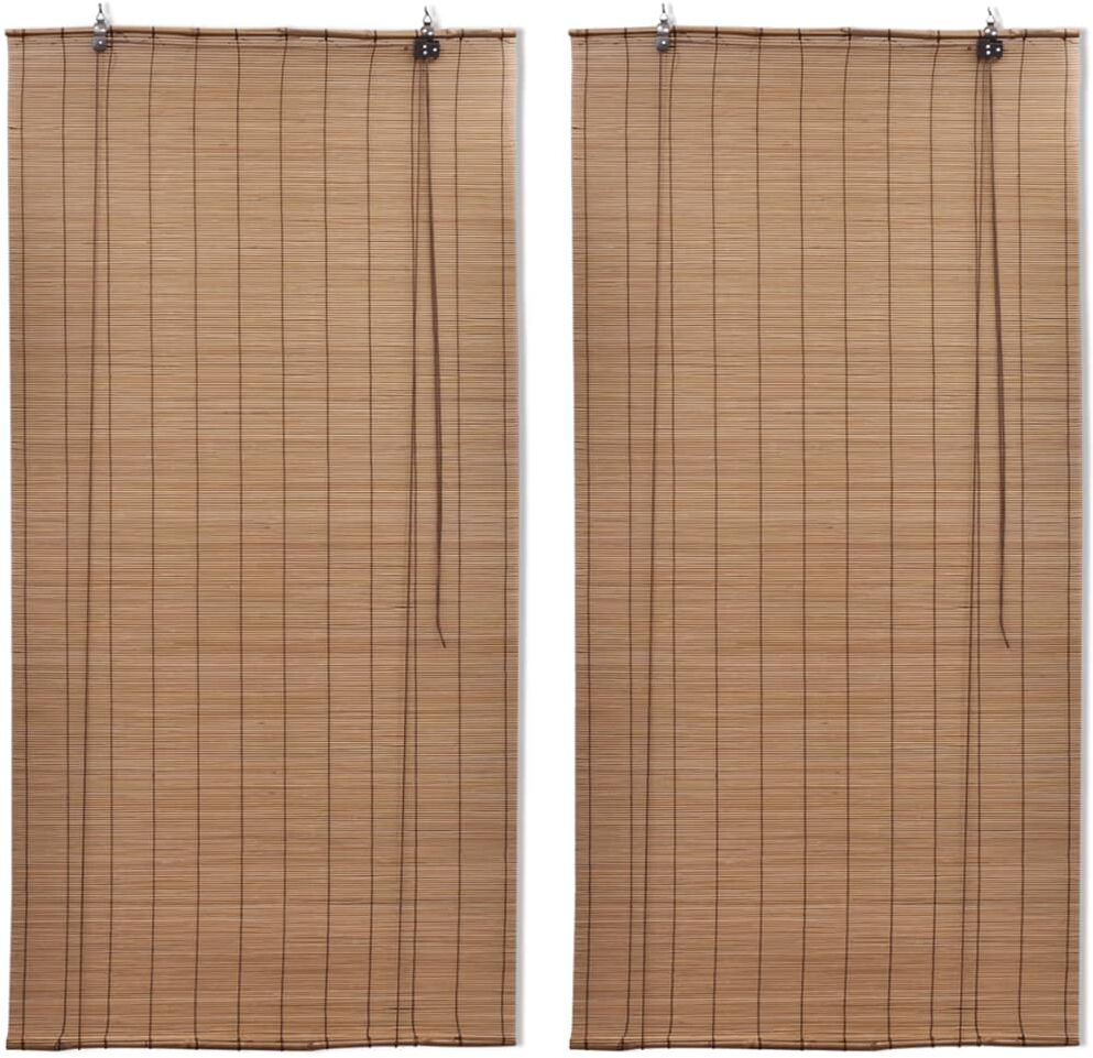 vidaXL Rullgardin bambu 2 st brun 120 x 220 cm vidaXL Rullgardin bambu 2 st brun 120 x 220 cm