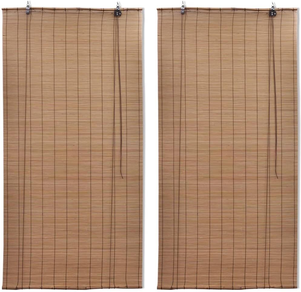 vidaXL Rullgardin bambu 2 st 150x220 cm brun vidaXL Rullgardin bambu 2 st 150x220 cm brun