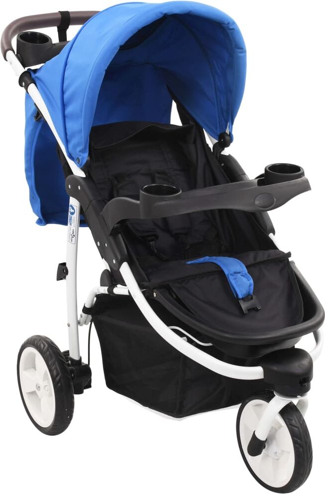 vidaXL Sittvagn 3 hjul blå och svart vidaXL Sittvagn 3 hjul blå och svart
