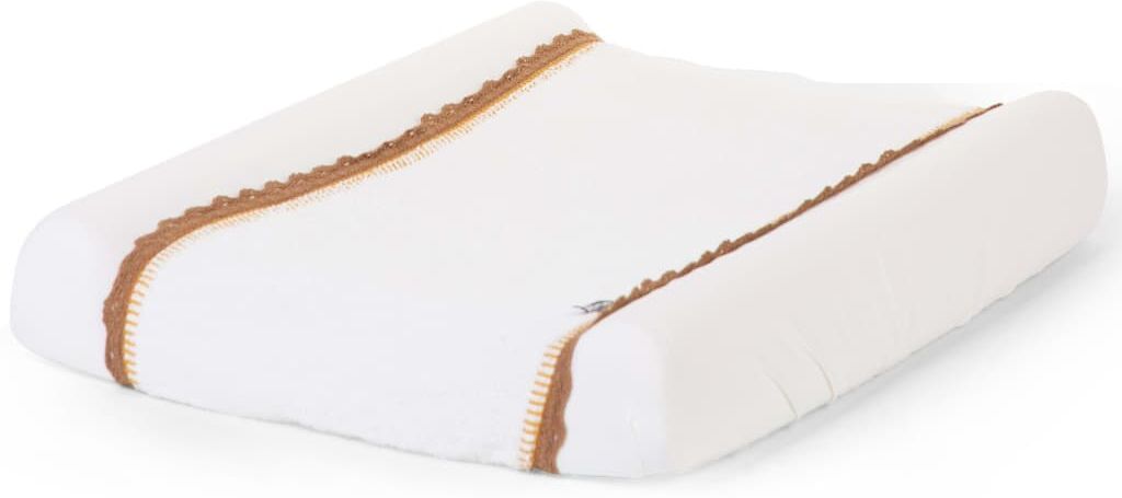 CHILDHOME Skötbäddsöverdrag jersey och frotté virkade kanter ecru CHILDHOME Skötbäddsöverdrag jersey och frotté virkade kanter ecru