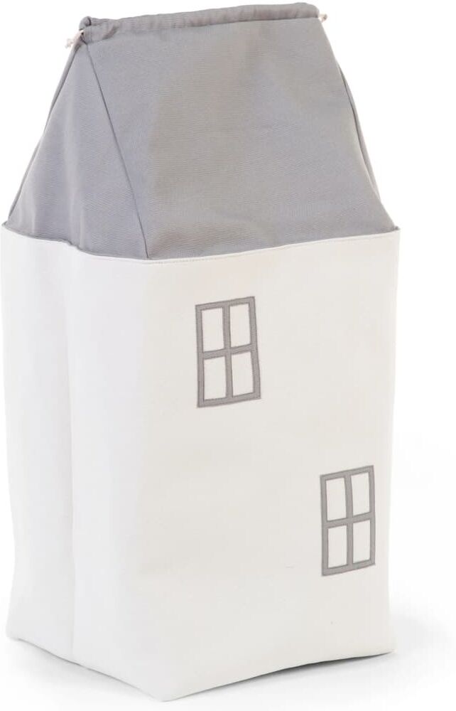 CHILDHOME Leksakslåda hus grå och benvit CHILDHOME Leksakslåda hus grå och benvit