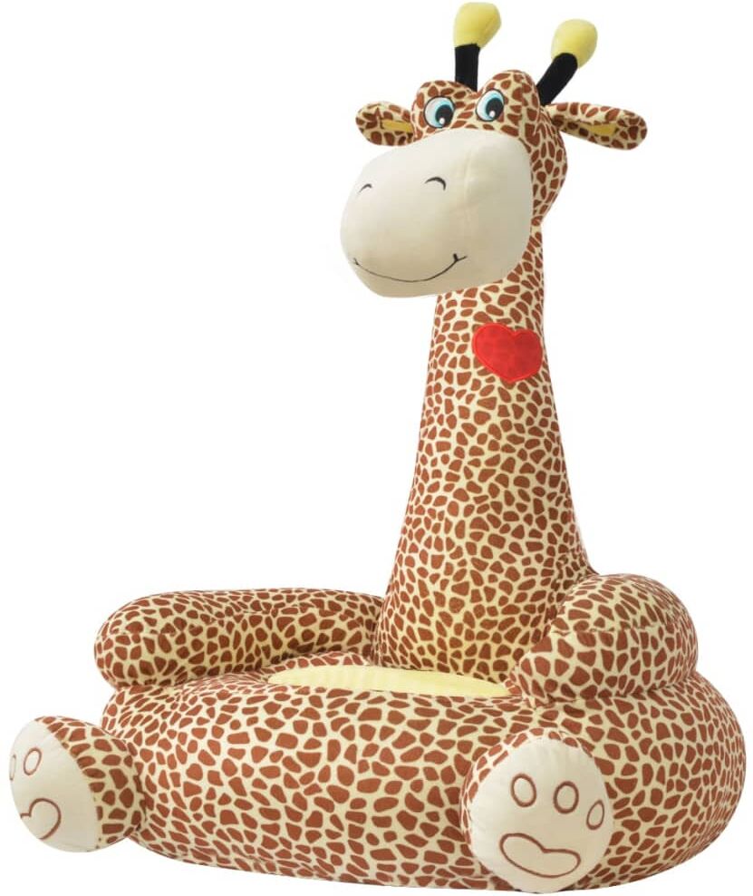 vidaXL Barnstol i plysch giraff brun vidaXL Barnstol i plysch giraff brun