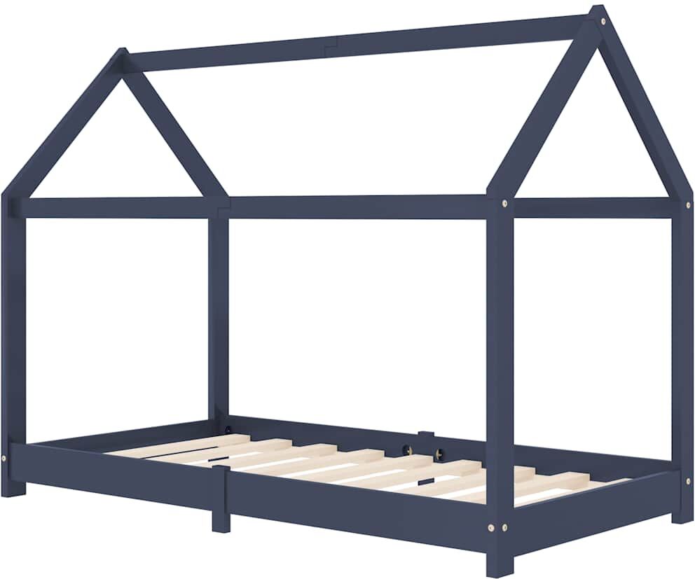 vidaXL Barnsäng grå massiv furu 70x140 cm vidaXL Barnsäng grå massiv furu 70x140 cm