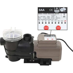 vidaXL Poolpump med timer svart 0,25 HK 8000 L/tim