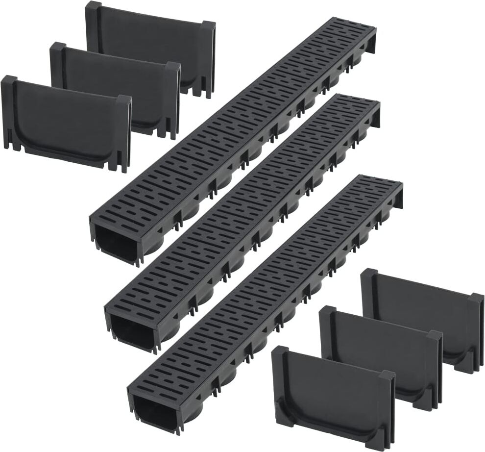 vidaXL Markrännor plast 3 m vidaXL Markrännor plast 3 m