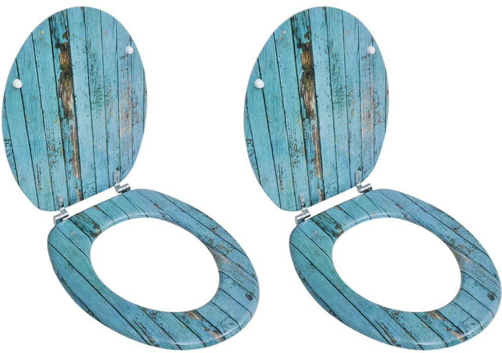 vidaXL Toalettsitsar med lock 2 st MDF vintage trä vidaXL Toalettsitsar med lock 2 st MDF vintage trä