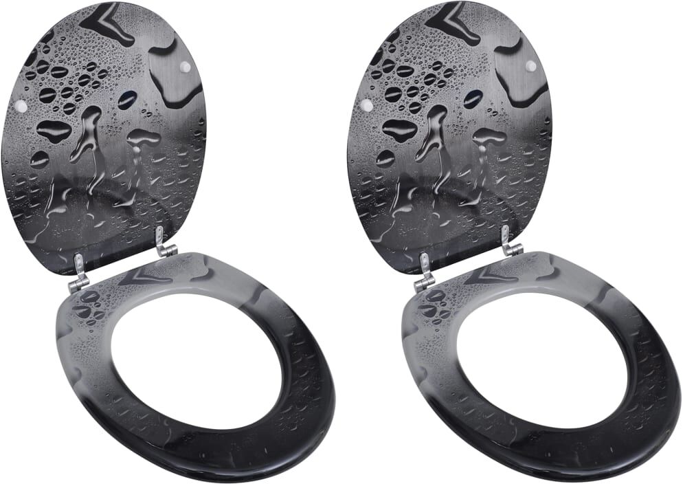 vidaXL Toalettsitsar med lock 2 st MDF vatten vidaXL Toalettsitsar med lock 2 st MDF vatten