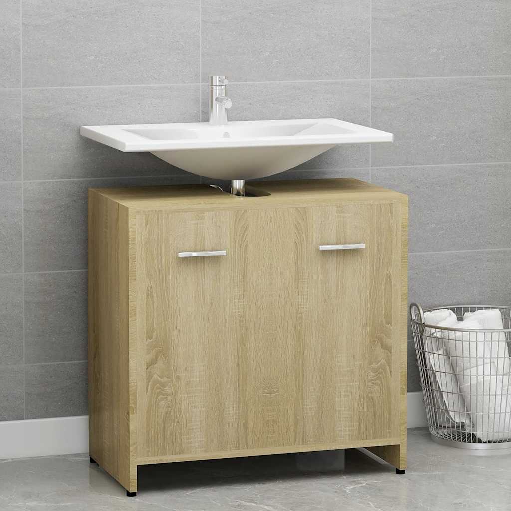 vidaXL Badrumsskåp sonoma-ek 60x33x58 cm spånskiva