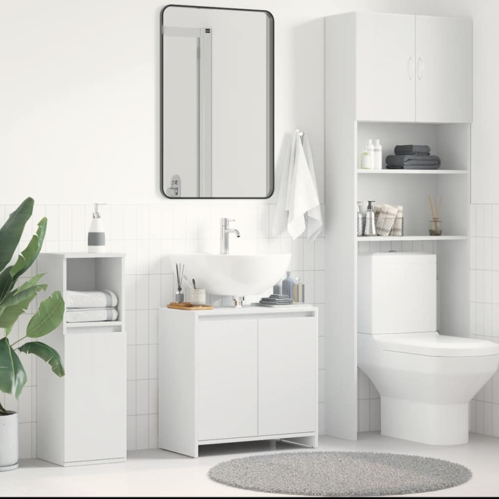 vidaXL Badrumsskåp vit 60x33x58 cm spånskiva vidaXL Badrumsskåp vit 60x33x58 cm spånskiva