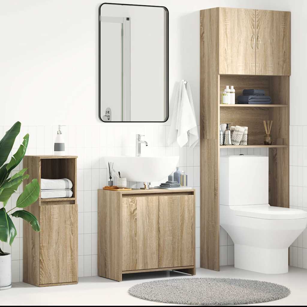 vidaXL Badrumsskåp sonoma-ek 60x33x58 cm spånskiva vidaXL Badrumsskåp sonoma-ek 60x33x58 cm spånskiva