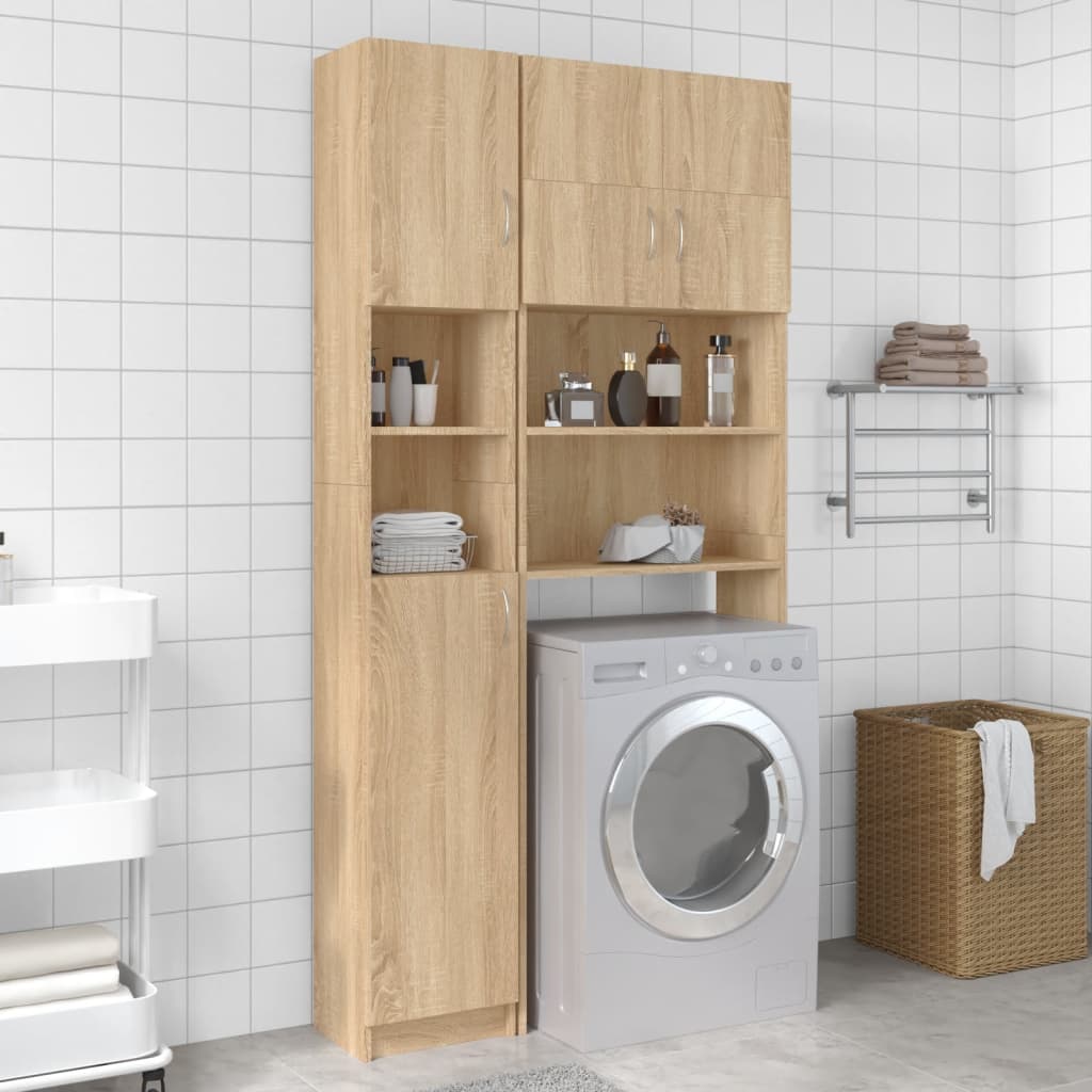 vidaXL Badrumsskåp sonoma-ek 32x25,5x190 cm spånskiva vidaXL Badrumsskåp sonoma-ek 32x25,5x190 cm spånskiva