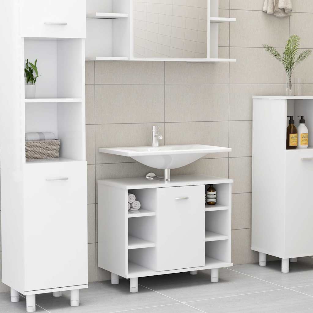vidaXL Badrumsskåp vit 60x32x53,5 cm spånskiva