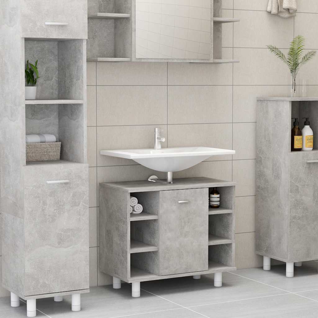 vidaXL Badrumsskåp betonggrå 60x32x53,5 cm spånskiva vidaXL Badrumsskåp betonggrå 60x32x53,5 cm spånskiva