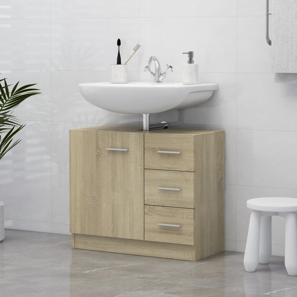 vidaXL Tvättställsskåp sonoma-ek 63x30x54 cm spånskiva vidaXL Tvättställsskåp sonoma-ek 63x30x54 cm spånskiva