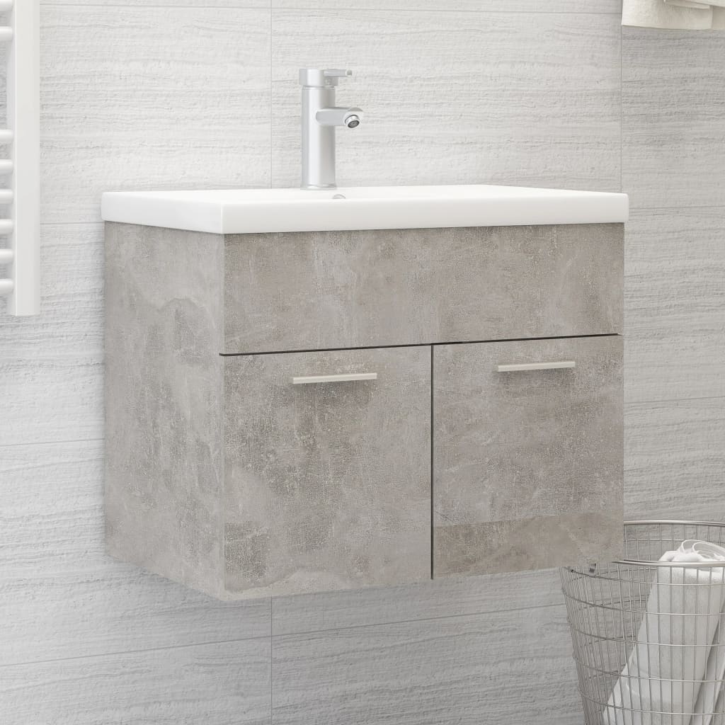 vidaXL Tvättställsskåp betonggrå 60x38,5x46 cm spånskiva vidaXL Tvättställsskåp betonggrå 60x38,5x46 cm spånskiva