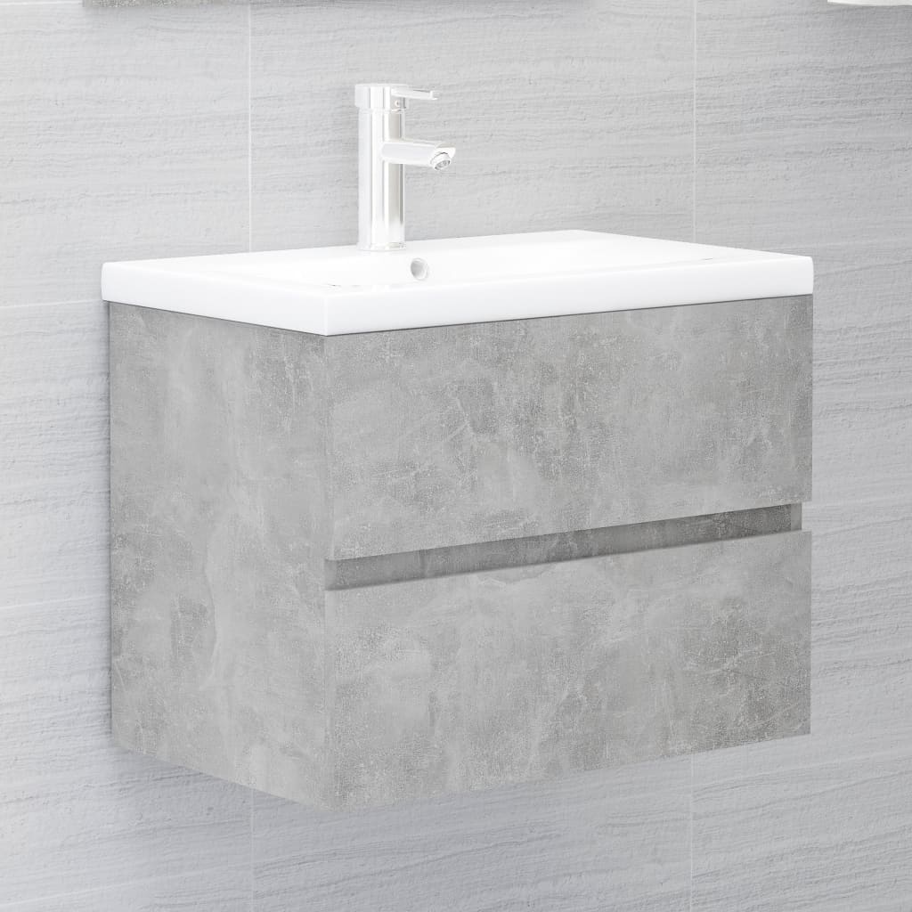 vidaXL Tvättställsskåp betonggrå 60x38,5x45 cm spånskiva vidaXL Tvättställsskåp betonggrå 60x38,5x45 cm spånskiva