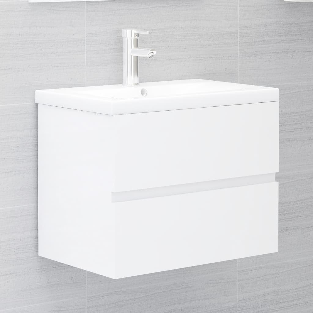 vidaXL Tvättställsskåp vit högglans 60x38,5x45 cm spånskiva vidaXL Tvättställsskåp vit högglans 60x38,5x45 cm spånskiva