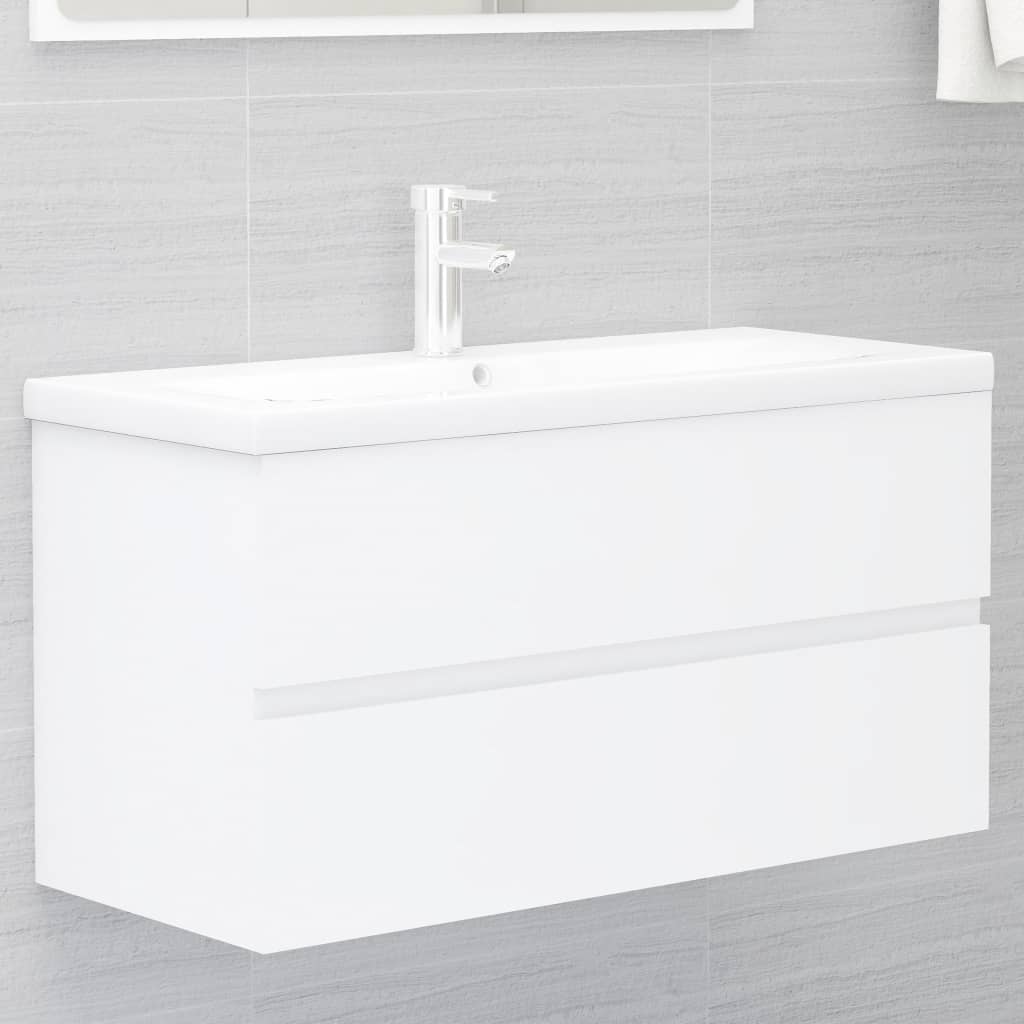 vidaXL Tvättställsskåp vit 90x38,5x45 cm spånskiva vidaXL Tvättställsskåp vit 90x38,5x45 cm spånskiva