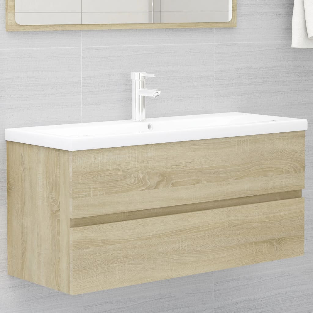 vidaXL Tvättställsskåp sonoma-ek 100x38,5x45 cm spånskiva vidaXL Tvättställsskåp sonoma-ek 100x38,5x45 cm spånskiva