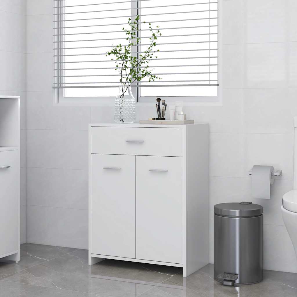 vidaXL Badrumsskåp vit 60x33x80 cm spånskiva