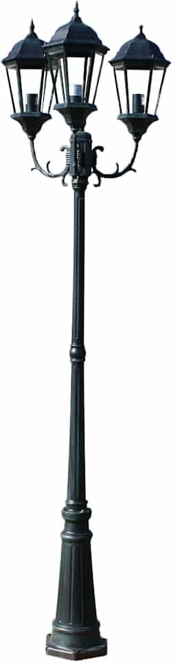 vidaXL Trädgårdslampa 3 armar 230 cm mörkgrön/svart aluminium vidaXL Trädgårdslampa 3 armar 230 cm mörkgrön/svart aluminium