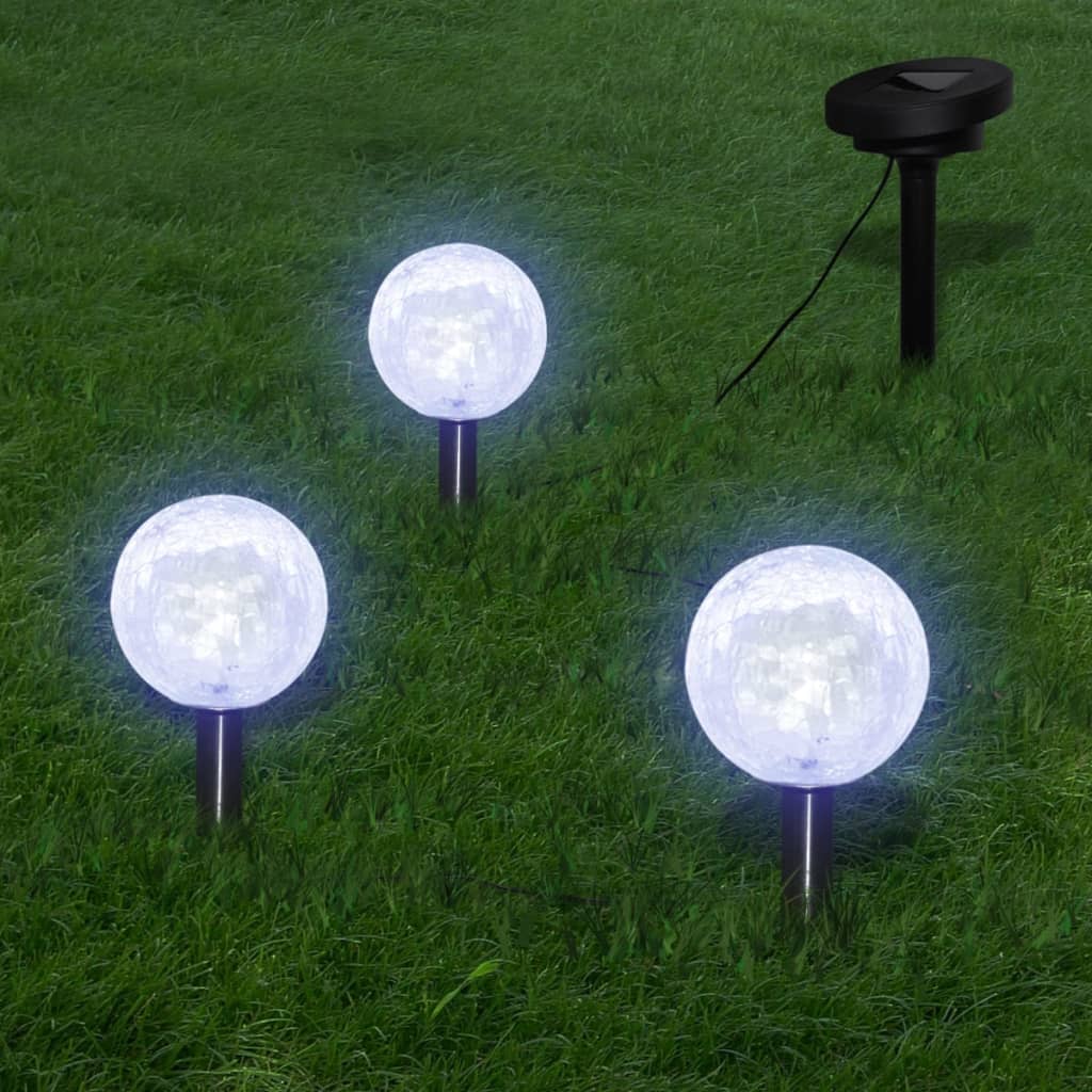 vidaXL Utelampa med markspett 3 LED rund solcell vidaXL Utelampa med markspett 3 LED rund solcell