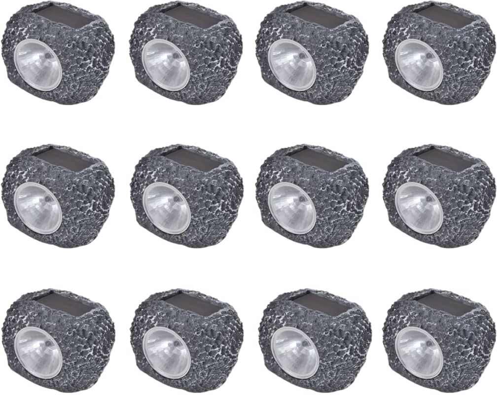 vidaXL Trädgårdsbelysning LED Sten 12-pack vidaXL Trädgårdsbelysning LED Sten 12-pack
