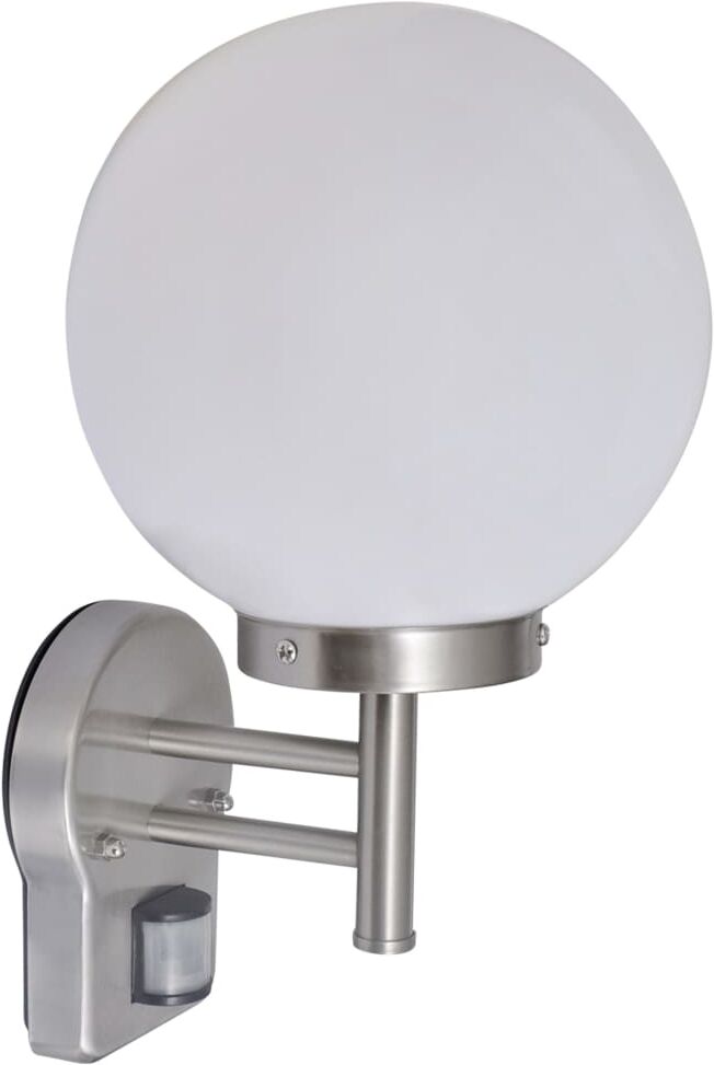 vidaXL Vägglampa bollformad med sensor E27 rostfritt stål vidaXL Vägglampa bollformad med sensor E27 rostfritt stål