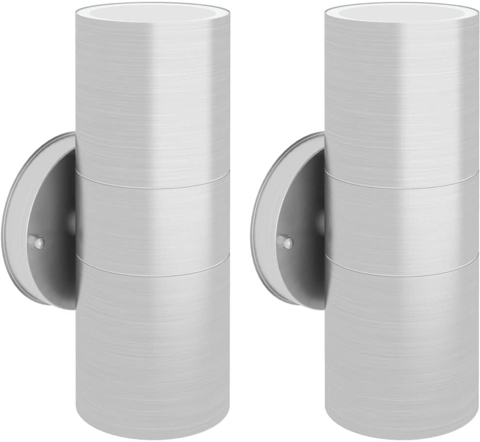 vidaXL Utomhusvägglampa 2 st rostfritt stål uppåt/nedåt vidaXL Utomhusvägglampa 2 st rostfritt stål uppåt/nedåt
