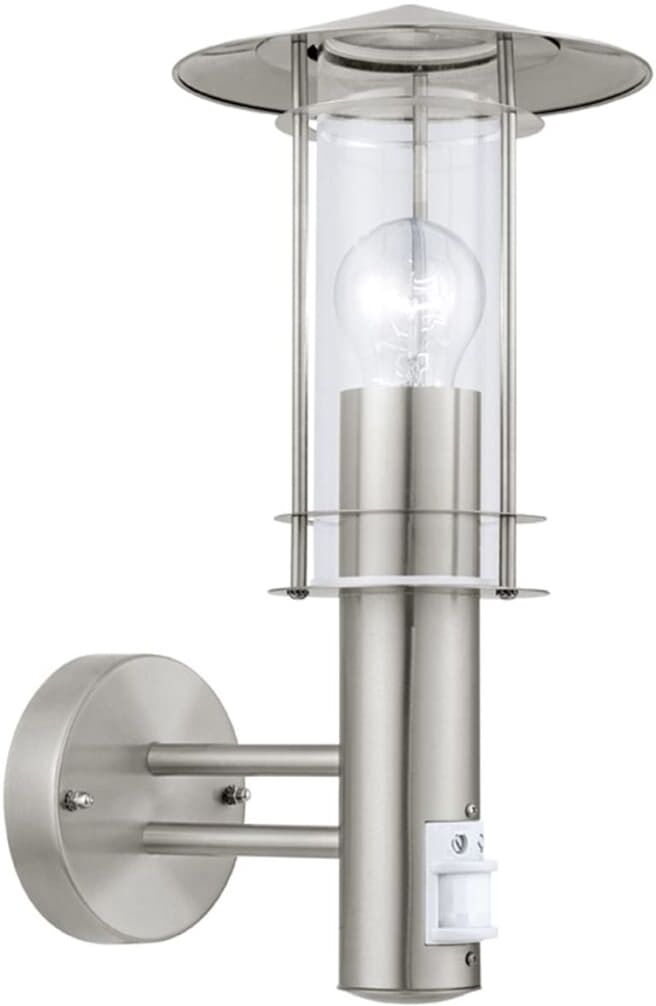 EGLO Utomhusvägglampa med sensor Lisio 60 W silver 30185 EGLO Utomhusvägglampa med sensor Lisio 60 W silver 30185